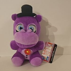 NWT FNAF Wal-Mart Exclusive-Purple Plush Hippo with Black Hat-Pizzeria Simulator